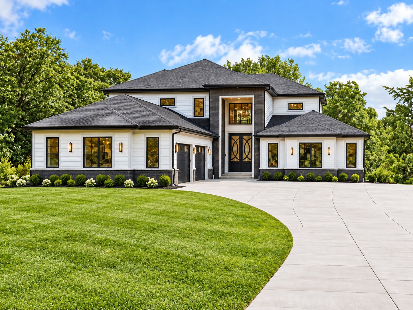 Apex custom home exterior in Sussex by Kingfogl Construction