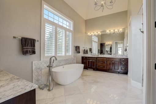 Wildwood primary bath freestanding tub and double vanity
