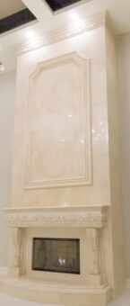 Callista great room fireplace panel detail