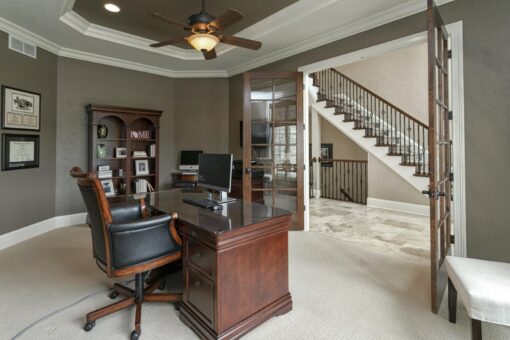 Bradon home office with wood desk