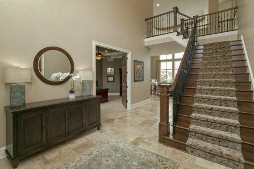 Bradon foyer with staircase and marble floor