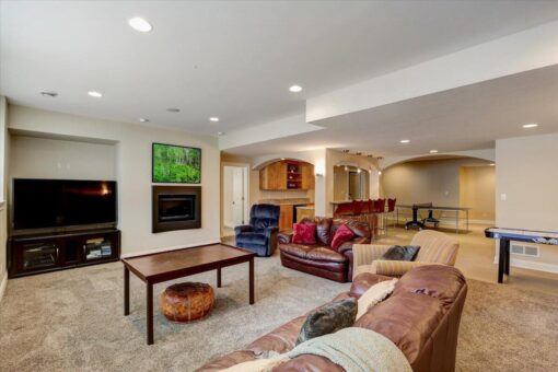 Ridgeview lower-level family room and game area