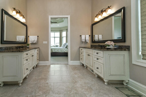 Bradon bathroom with white vanity