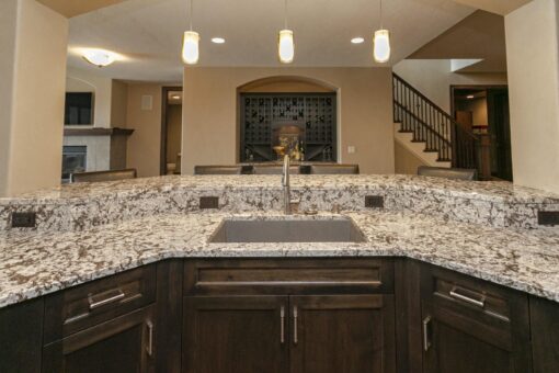 Bradon lower-level bar with granite island