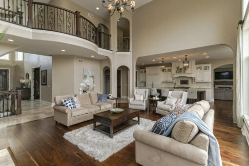 Bradon great room with balcony and kitchen view