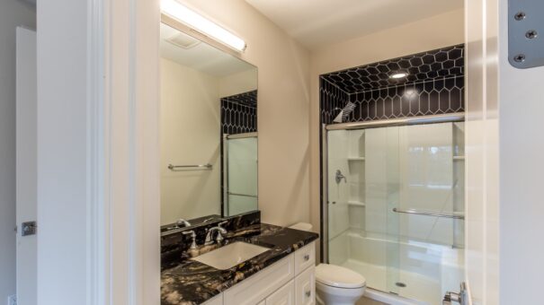 Davidson bathroom with black granite vanity