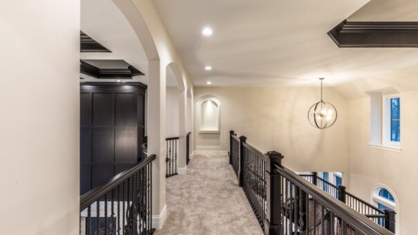 Davidson upper hallway with iron railing