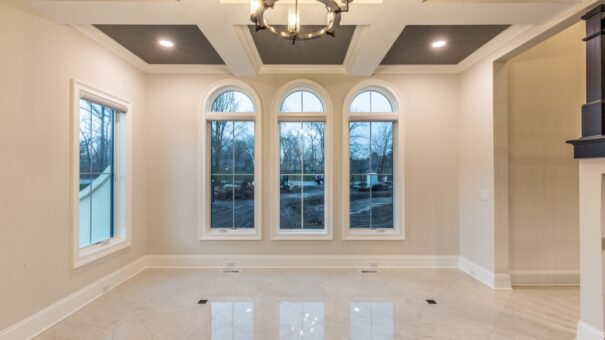 Davidson dining room with arched windows