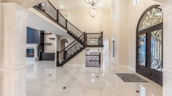 Davidson open staircase with iron railing