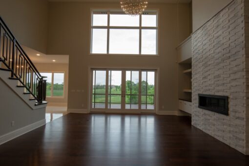 Ravenna two-story great room with window wall