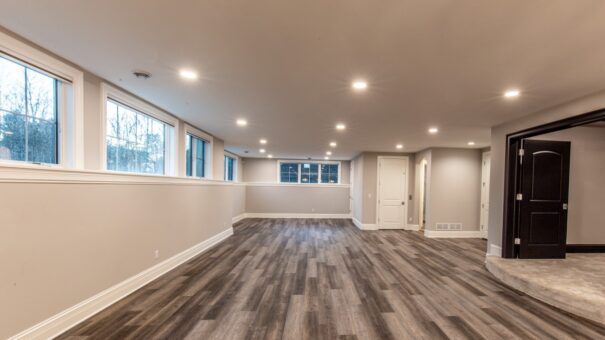 Davidson lower-level family room with windows