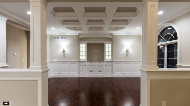 Bella Haven dining room with built-in buffet and wainscoting
