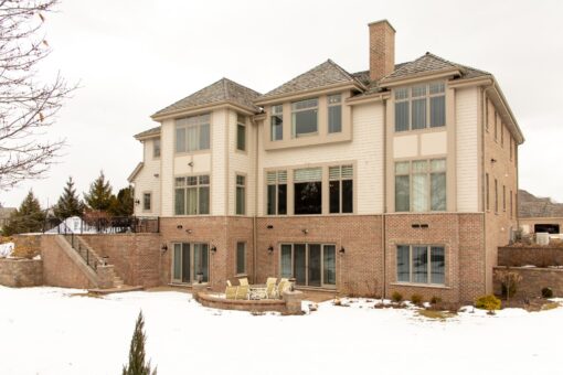 Summerhill rear elevation with brick exterior and balconies