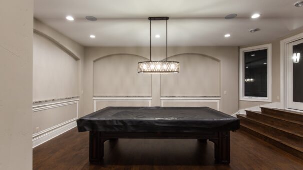 Bella Haven lower-level game room with pool table