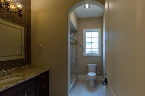 Rivendell water closet with arched doorway