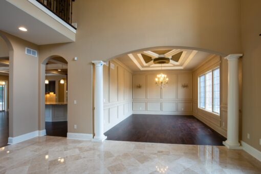 Rivendell formal room with tray ceiling and columns