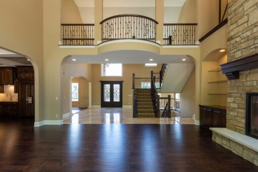 Rivendell great room with balcony and view to the foyer