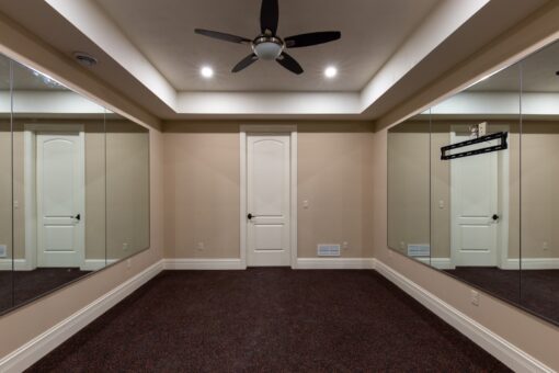 Rivendell lower-level exercise room with mirrors