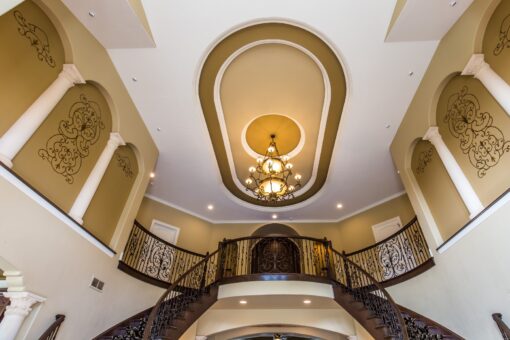 Brandywine foyer ceiling and balcony viewed from below