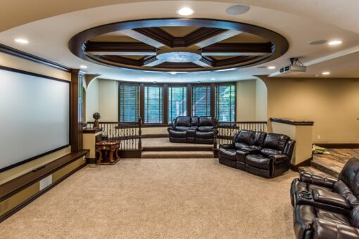 Brandywine lower-level home theater with recliners