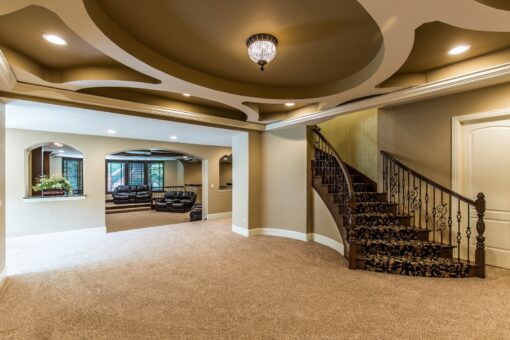 Brandywine lower level with curved staircase