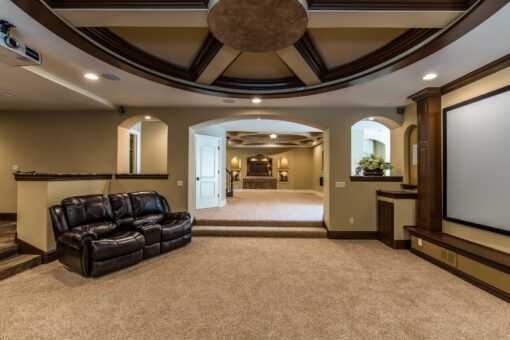 Brandywine lower-level theater with recliners