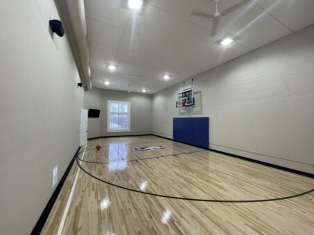 Shire lower-level indoor basketball court