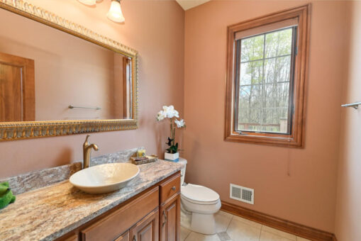 Benington powder room with vessel sink