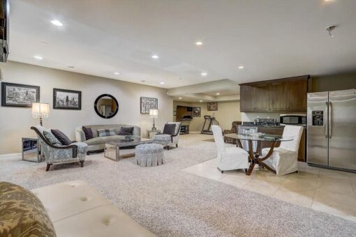 Talon lower-level family room and kitchen