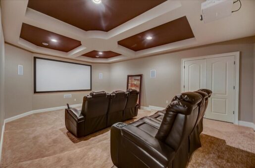 Edington lower-level home theater with recliners