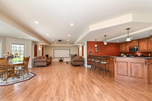 Benington lower-level family room and bar