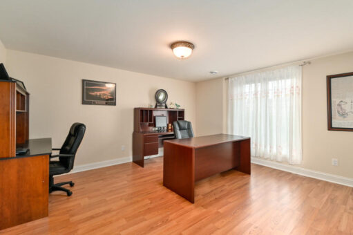 Benington bedroom set up as a home office