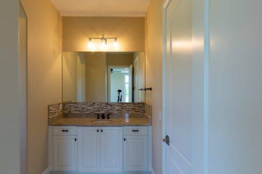 Stone Creek bathroom with white vanity