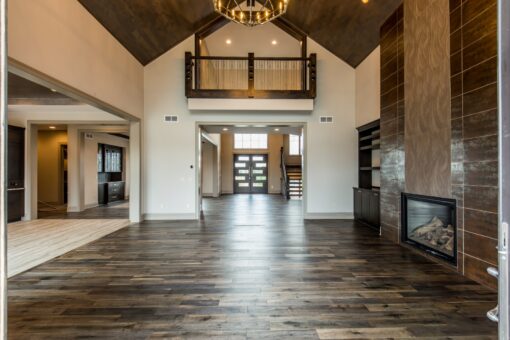 Compton great room with balcony above