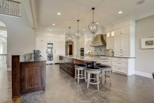 Wildwood kitchen with island seating and white cabinetry