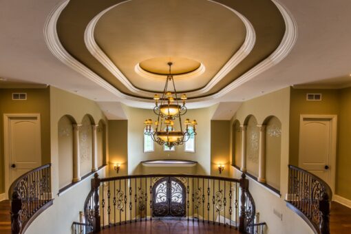 Brandywine loft with tray ceiling and chandelier