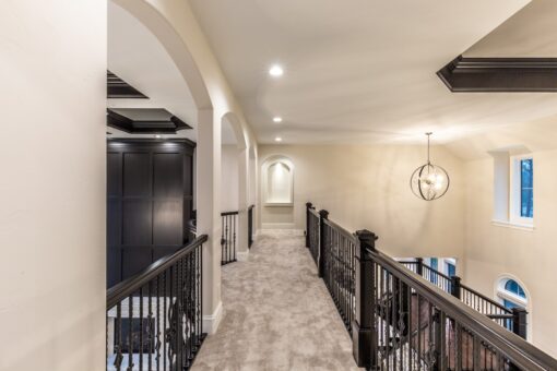 Davidson upper hallway with iron railing