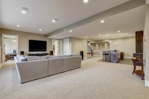 Wildwood lower-level family room and bar
