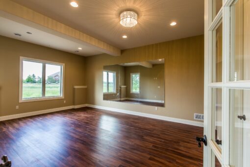 Richland lower-level room with hardwood floors
