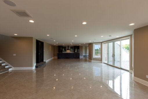 Stone Creek lower-level open entertaining space
