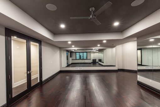 Saddlebrook lower-level exercise room with mirrors