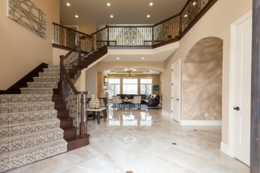 Summerhill foyer curved staircase and balcony