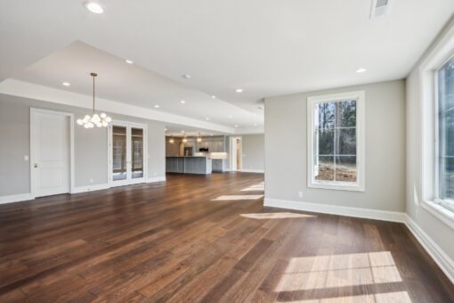 Rangeline lower-level room with French doors