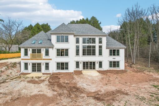 Rangeline rear elevation with white exterior and tall windows