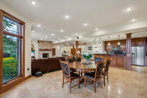 Danbury lower-level dining area and family room