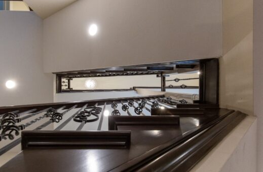 Woodview lower-level bar with granite counter