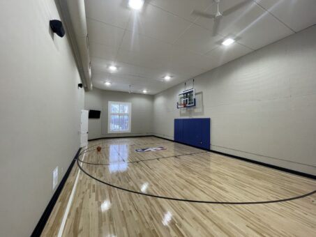 Shire lower-level indoor basketball court