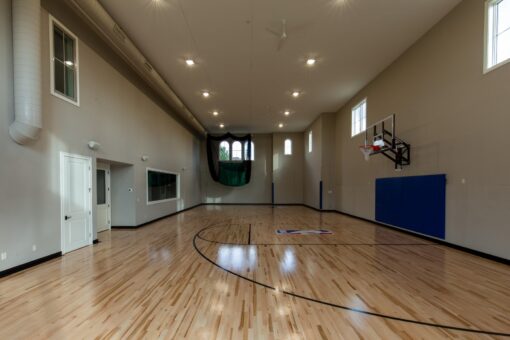 Grand Haven indoor basketball court with high ceilings