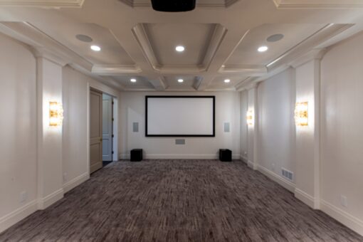 Carlisle lower-level home theater with screen