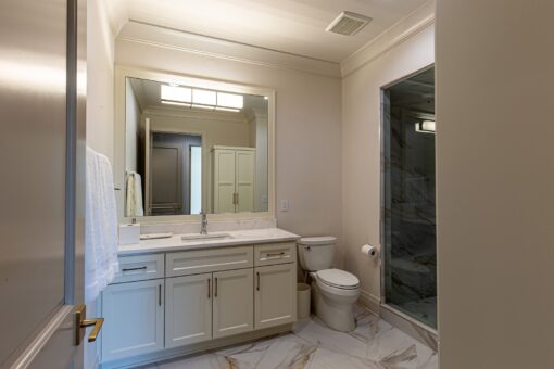 Carlisle bathroom with white vanity